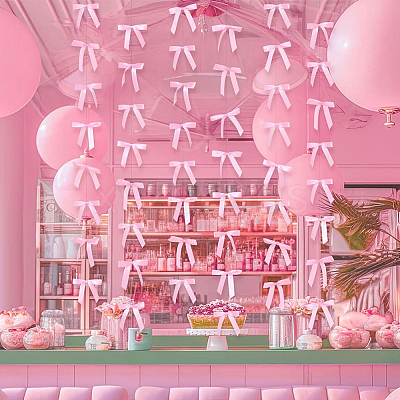 6Pcs Polyester Bowknot Hanging Streamer AJEW-SP0002-71B-1