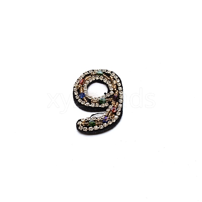 Number Colorful Rhinestone Patches DIY-WH0308-25I-1