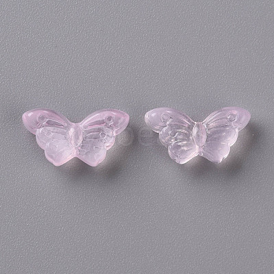 Transparent Spray Painted Glass Beads GLAA-S190-018F-01-1