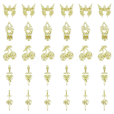 40Pcs 5 Style Alloy Pendants FIND-DC0003-17-1