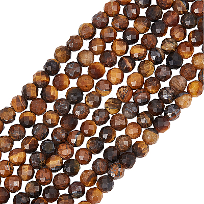 2 Strands Natural Yellow Tiger Eye Beads Strands G-BBC0001-29-1