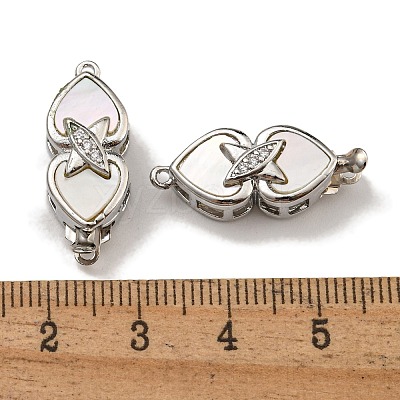 Brass Micro Pave Clear Cubic Zirconia Box Clasps KK-U037-14P-1