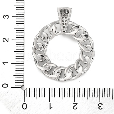 Rack Plating Brass Micro Pave Cubic Zirconia Pendants KK-M021-08P-1