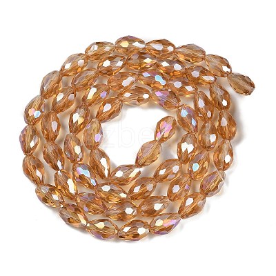 Transparent Electroplate Glass Beads Strands EGLA-N013-T10mm-B21-1