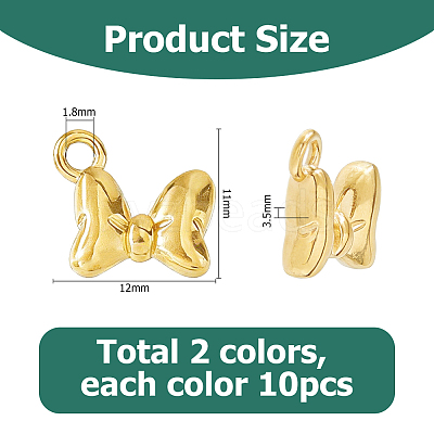 20Pcs 2 Colors 304 Stainless Steel Charms STAS-HS0001-88-1