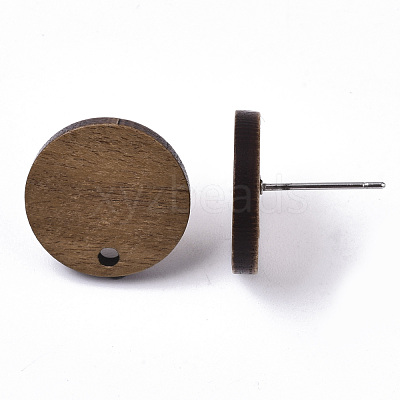 Walnut Wood Stud Earring Findings X-MAK-N033-008-1