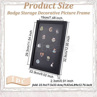 Wood & Plastic Rectangle Photo Frame Stand DJEW-WH0072-13A-01-1