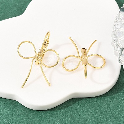Bowknot Brass Leverback Earrings EJEW-A150-04C-G-1