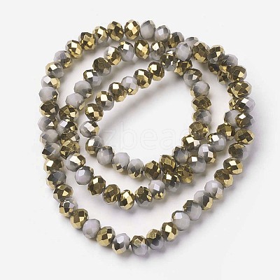 Electroplate Opaque Glass Beads Strands EGLA-A034-P4mm-O15-1