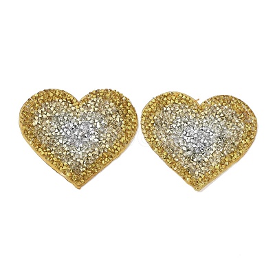 Heart Hotfix Rhinestone Iron on Patches DIY-WH0308-193A-1