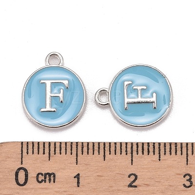 Platinum Plated Alloy Enamel Charms ENAM-S118-04F-P-1