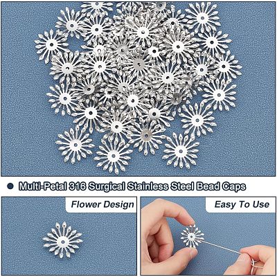 Multi-Petal 316 Surgical Stainless Steel Bead Caps STAS-UN0046-81-1