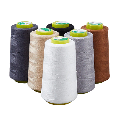 6Rolls 6 Colors Polyester Machine Embroidery Threads SENE-DC0001-02-1