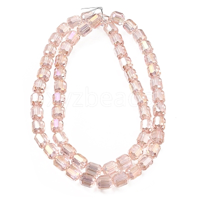 Electroplate Transparent Column Glass Beads Strands EGLA-A043-02-AB06-1