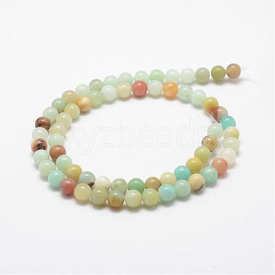 Natural Flower Amazonite Beads Strands G-F415-6mm-1