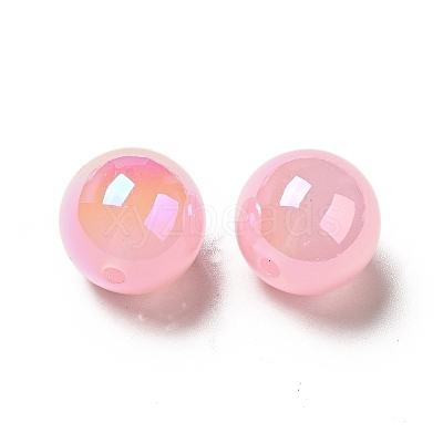 UV Plating Opaque Rainbow Iridescent Acrylic Beads SACR-A001-03D-1