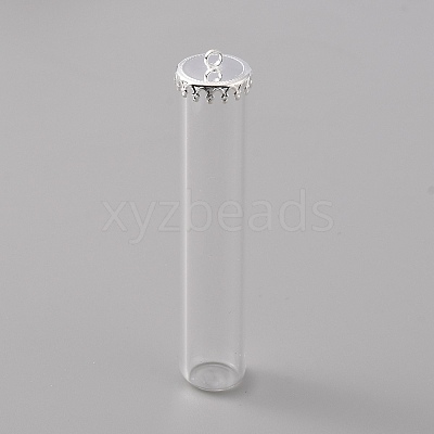 Transparent Glass Bottle Pendants LS-GLAA-WH0039-03S-1