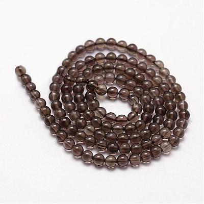 Natural Smoky Quartz Beads Strands G-N0195-02-3mm-1