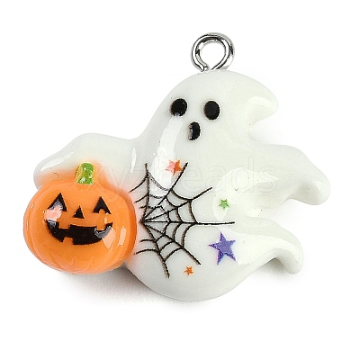 Halloween Theme Resin Pendants RESI-M046-01K-02-1
