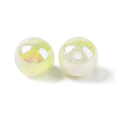 UV Plating Opaque Crackle Two-tone Acrylic Beads X1-MACR-C032-01I-1