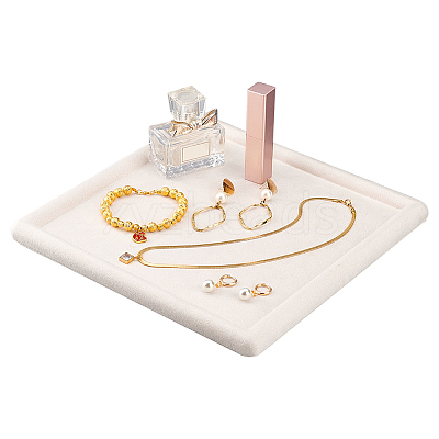 Square Wood Covered with Velvet Jewelry Display Trays ODIS-WH0329-41B-1
