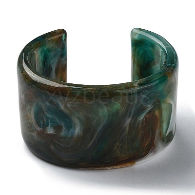 Resin Plain Cuff Bangles BJEW-B074-03C-1