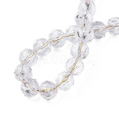 Transparent Crackle Glass Beads Strands X-GLAA-N051-02-1