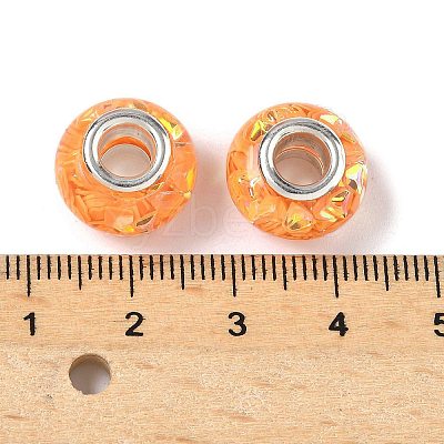 Transparent Resin Rondelle European Beads RESI-S023-21-1