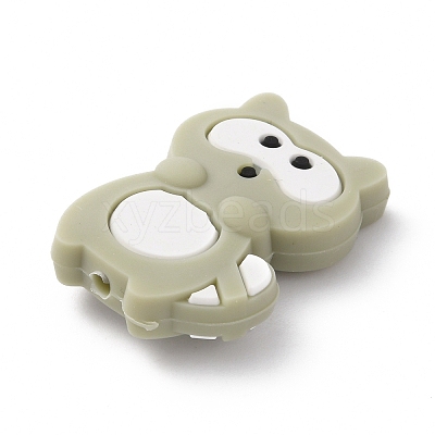 Raccoon Silicone Beads SIL-WH0002-84B-1