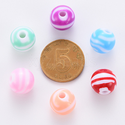 Opaque Striped Acrylic Beads MACR-S373-27A-1
