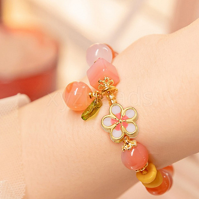 42Pcs 7 Styles Alloy Enamel European Beads ENAM-GO0001-17-1