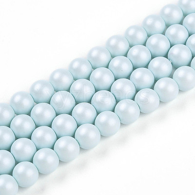 Baking Paint Pearlized Glass Pearl Bead Strands HY-N002-6mm-B01-1