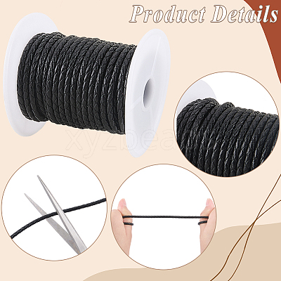 8M Braided Cowhide Leather Cord NWIR-3.0-02A-1