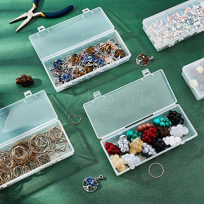 10Pcs Transparent Plastic Bead Containers CON-BC0002-25-1