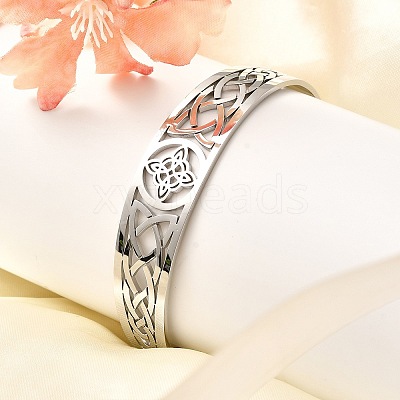 Non-Tarnish 304 Stainless Steel Cuff Bangles BJEW-M234-02P-1