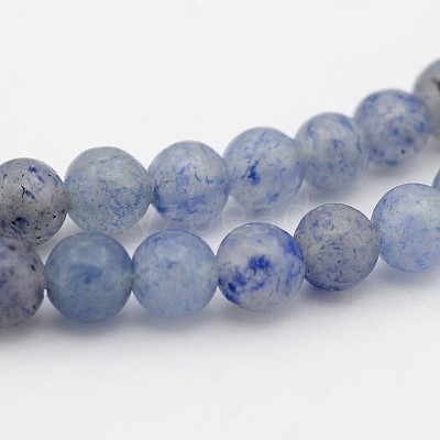 Dyed & Heated Natural Blue Aventurine Round Beads Strands G-N0120-08-4mm-1