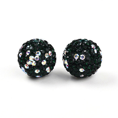 Polymer Clay Pave Rhinestone Beads RB-T018-01F-1