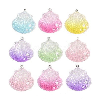 Transparent Resin Pendants RESI-P049-02A-P-1