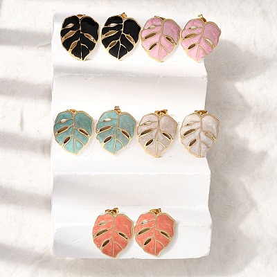 Brass Stud Earrings for Women KK-CBA9D38-05G-1