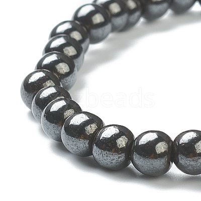 Synthetic Non-magnetic Hematite Beaded Stretch Bracelets BJEW-D446-B-22-1
