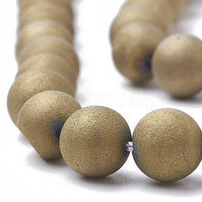 Electroplate Natural Druzy Geode Weathered Agate Beads Strands G-S284-6mm-06-1