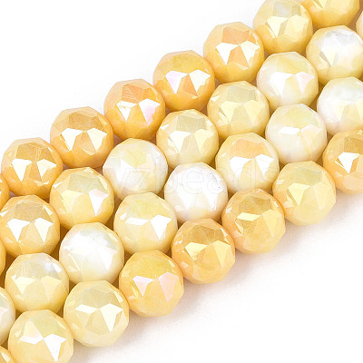 Anti-Tarnish Electroplate Glass Beads Strands X-GLAA-N010-10mm-01-1