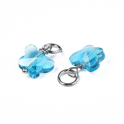 Faceted Transparent Glass Charms GLAA-T024-06E-1