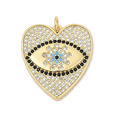 Brass Micro Pave Cubic Zirconia Pendants KK-U058-58C-G-1