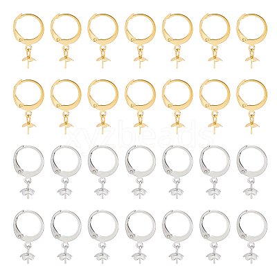 40Pcs 2 Colors 304 Stainless Steel Leverback Earring Findings STAS-UN0046-30-1