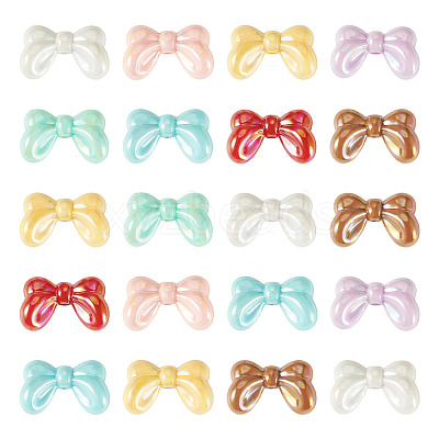 20Pcs UV Plating Opaque Acrylic Beads OACR-TA0001-68-1