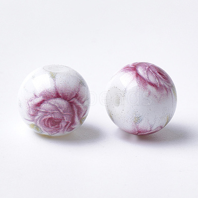 Printed & Spray Painted Glass Beads GLAA-S047-02B-07-1