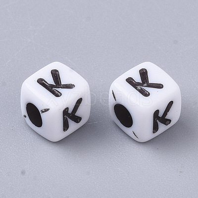 White Opaque Acrylic Beads MACR-R869-02K-1