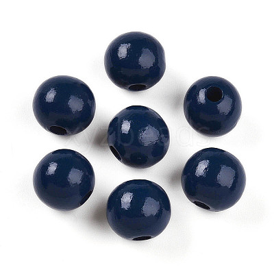 Painted Natural Wood Beads WOOD-A018-16mm-24-1
