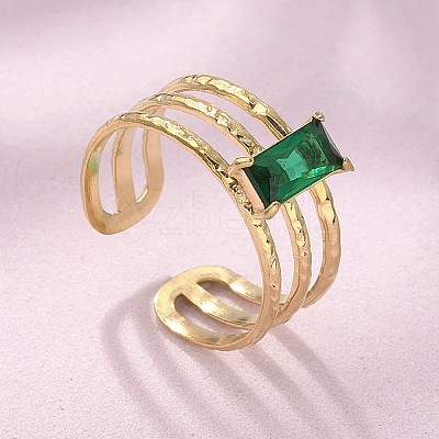 304 Stainless Steel Cuff Rings for Women RJEW-D302-03G-04-1